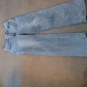 Light wash mid rise wide leg jeans